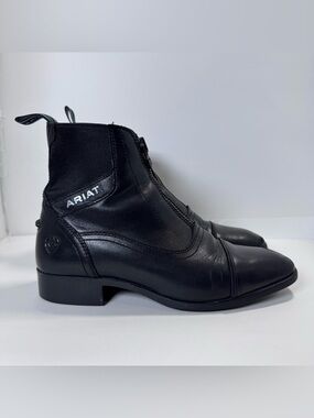 Ariat Palisade Paddock Boots Women’s 8B Black Leather Chukka Zip Riding Boots